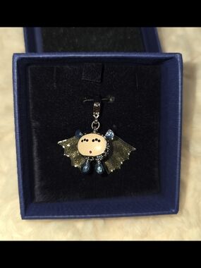 Swarovski Blue and Silver Bat Charm